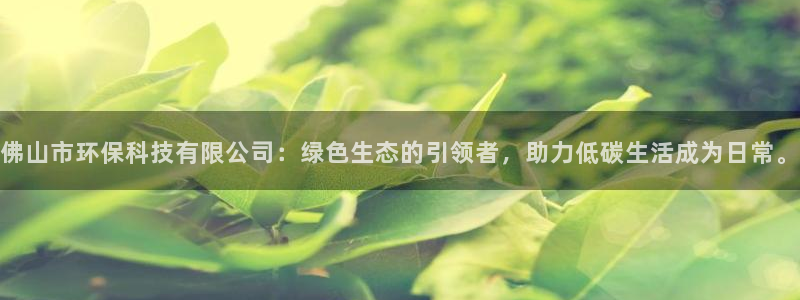 佛山市环保科技有限公司：绿色生态的引领者，助力低碳生活成为日常。